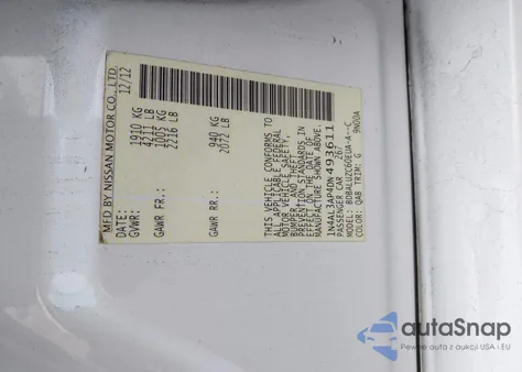 2013 Nissan Altima 2.5 Sv из США, поврежденный, VIN 1N4AL3AP4DN493611